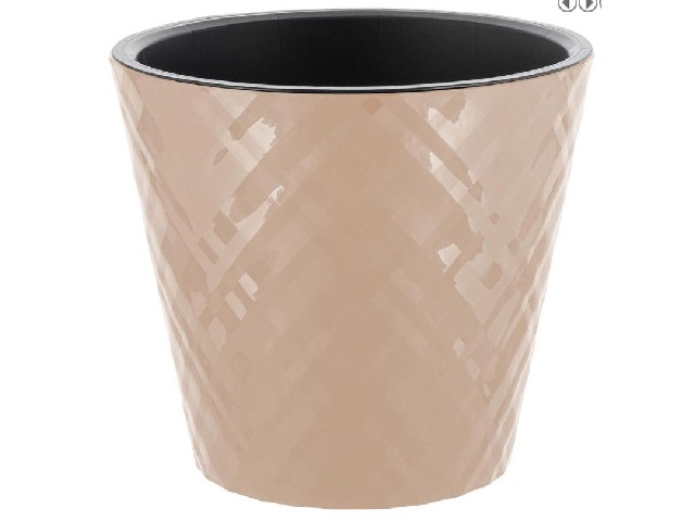 Горшок для цветов InGreen Manhattan D160мм, 1,6 л c дренажной вставкой, молочный шоколад 